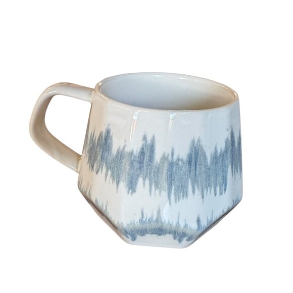 Homvare Porcelain Mugs Set Of 2 Cream Blue Gray Glaze 10 oz EUC - Picture 3 of 14